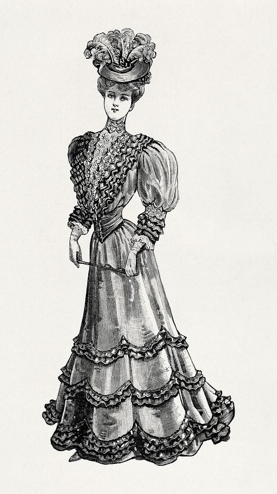 Clothing For Ladies (1906) drawing. Original public domain image from Wikipedia. Digitally enhanced by rawpixel.