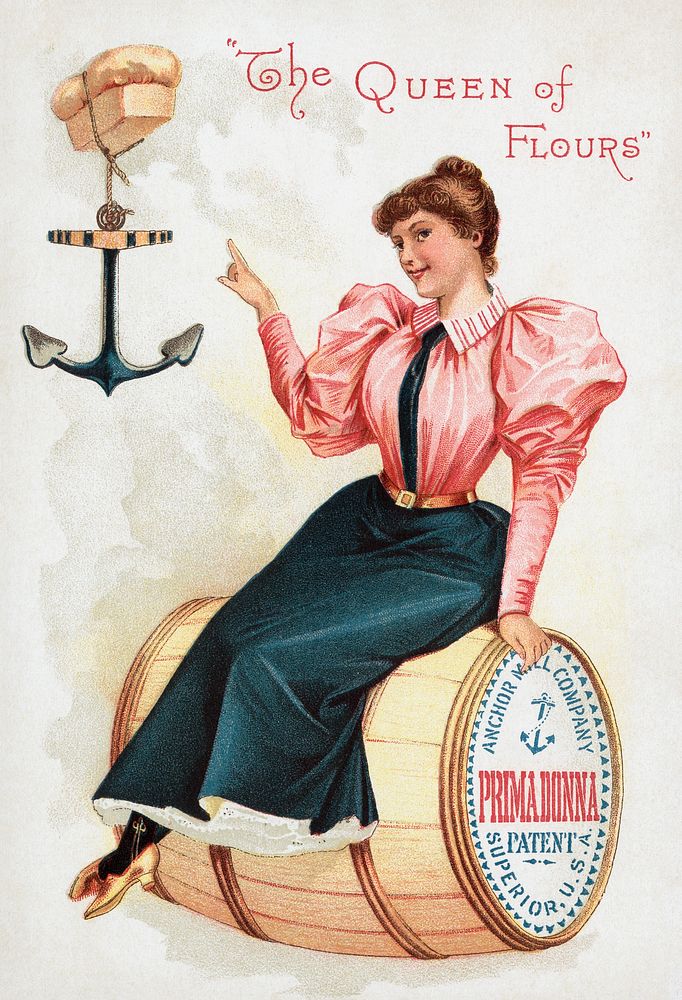 The queen of flours (1870–1900) chromolithograph art by Anchor Mill Co. Original public domain image from Digital…