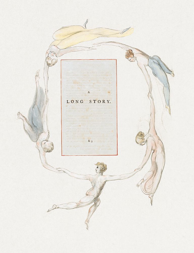 The Poems of Thomas Gray, Design 23, "A Long Story." (1797-1798) watercolor art by William Blake. Original public domain…