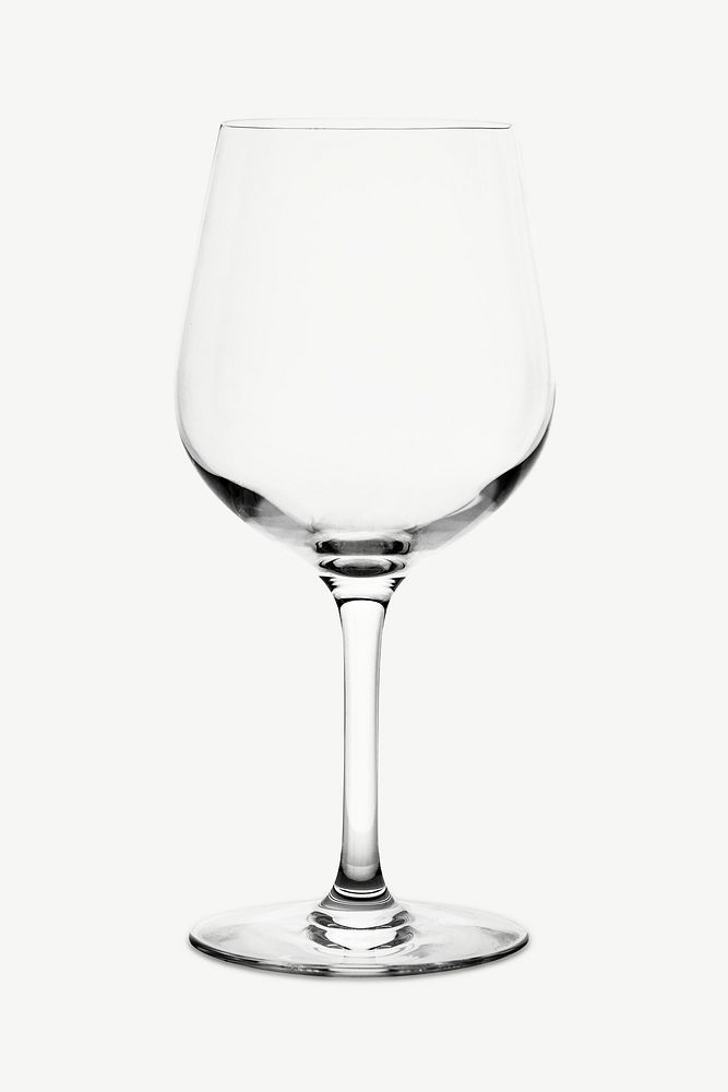 Empty wine glass collage element psd