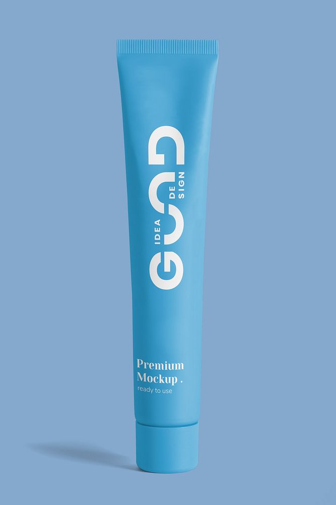 Cerulean blue toothpaste mockup design resource
