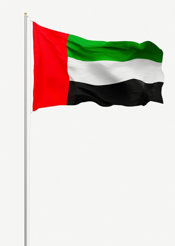 Flag of UAE collage element psd