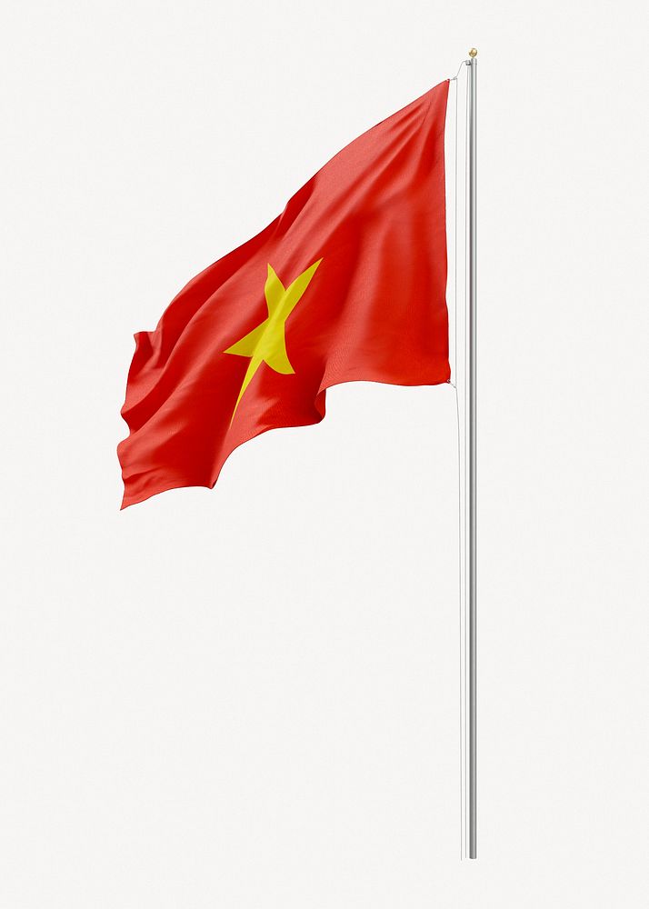 Flag of Vietnam on pole