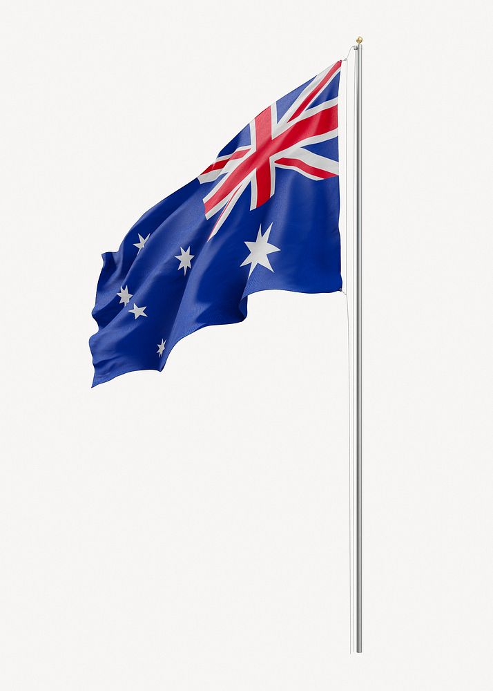 Australian flag on pole