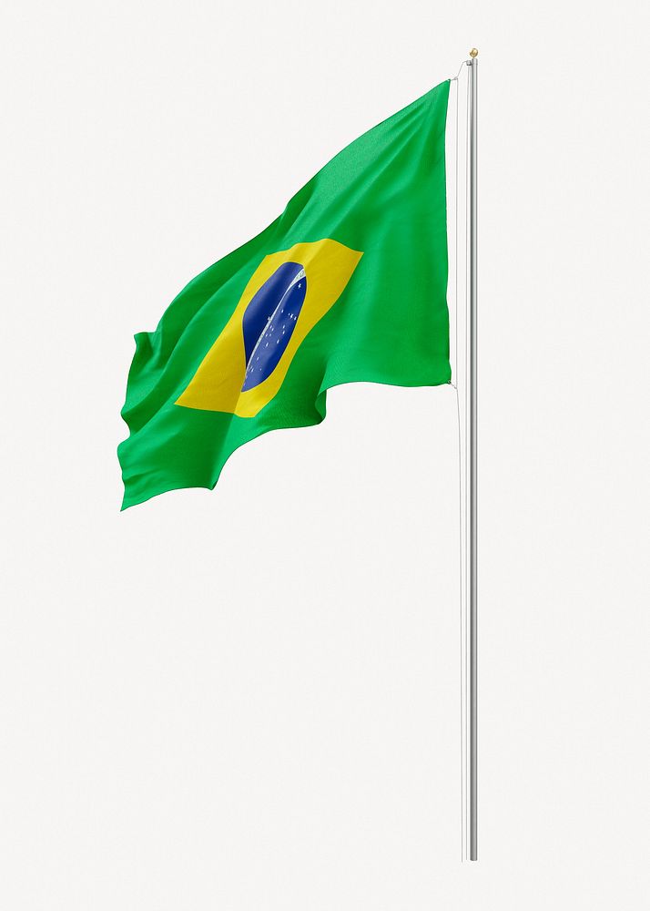 Brazilian flag on pole