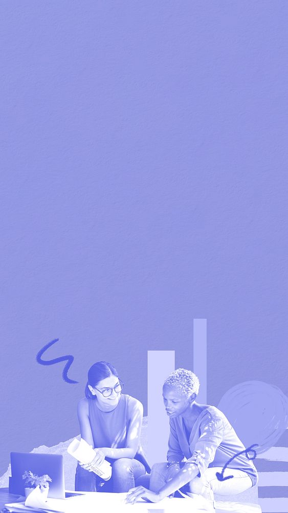 Creative design iPhone wallpaper, business collage, purple design