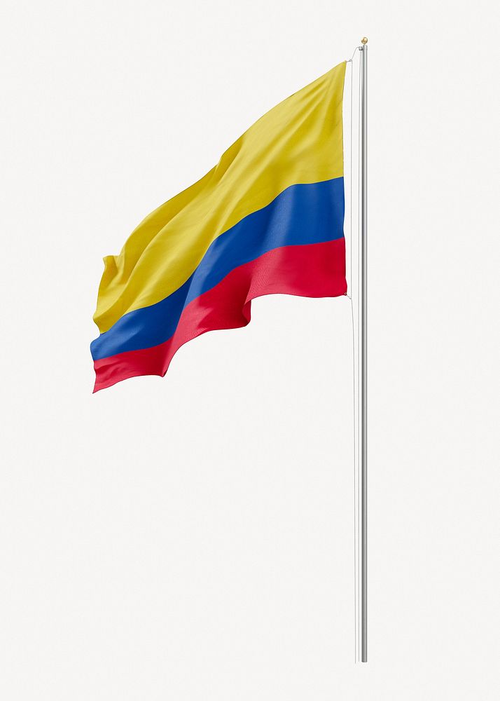Colombian flag on pole