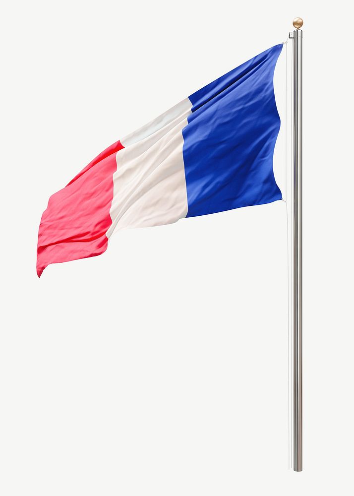 Flag of France collage element psd