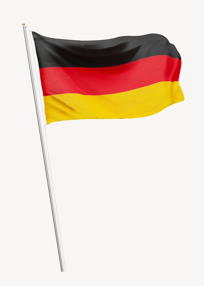 Flag of Germany on pole