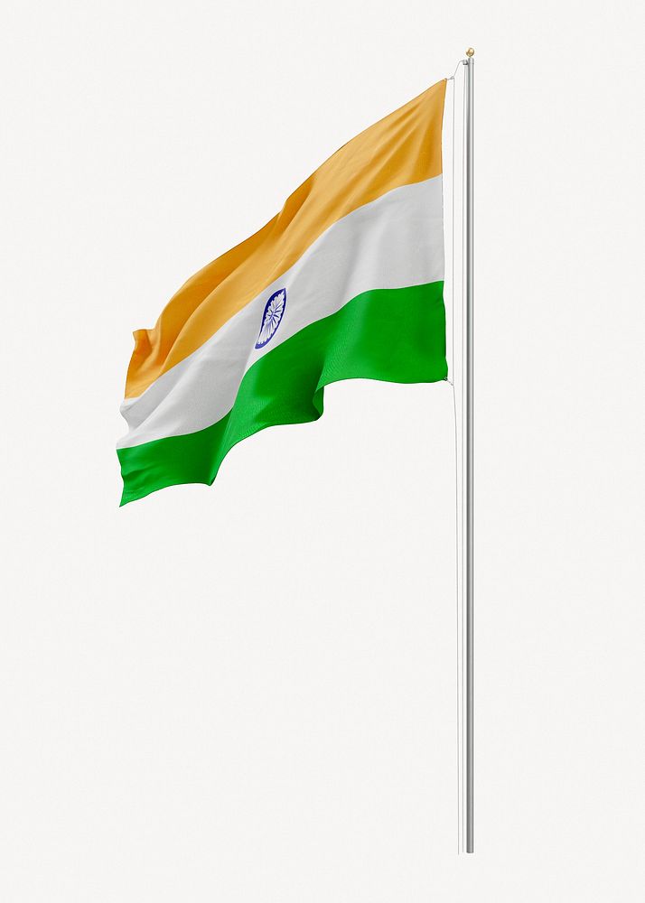 Flag of India on pole