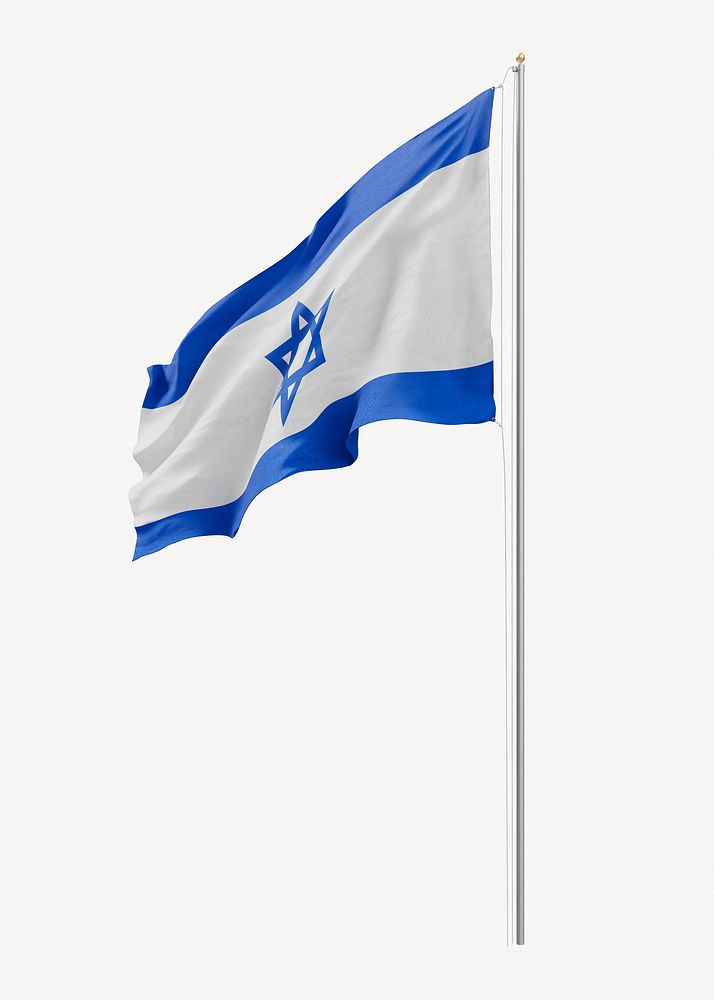 Flag of Israel on pole
