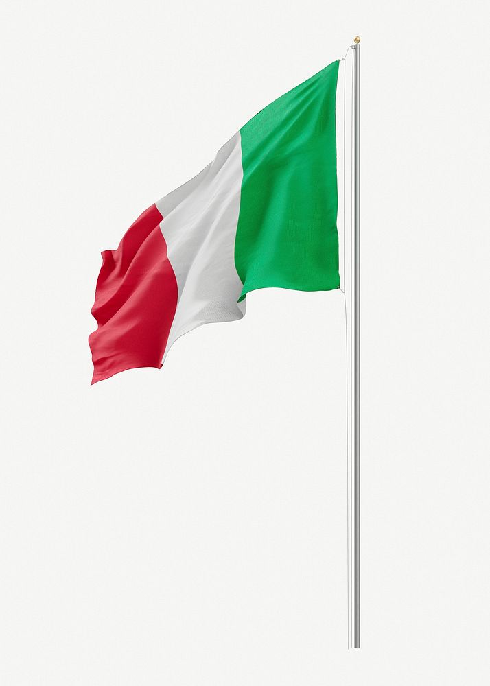 Flag of Italy collage element psd