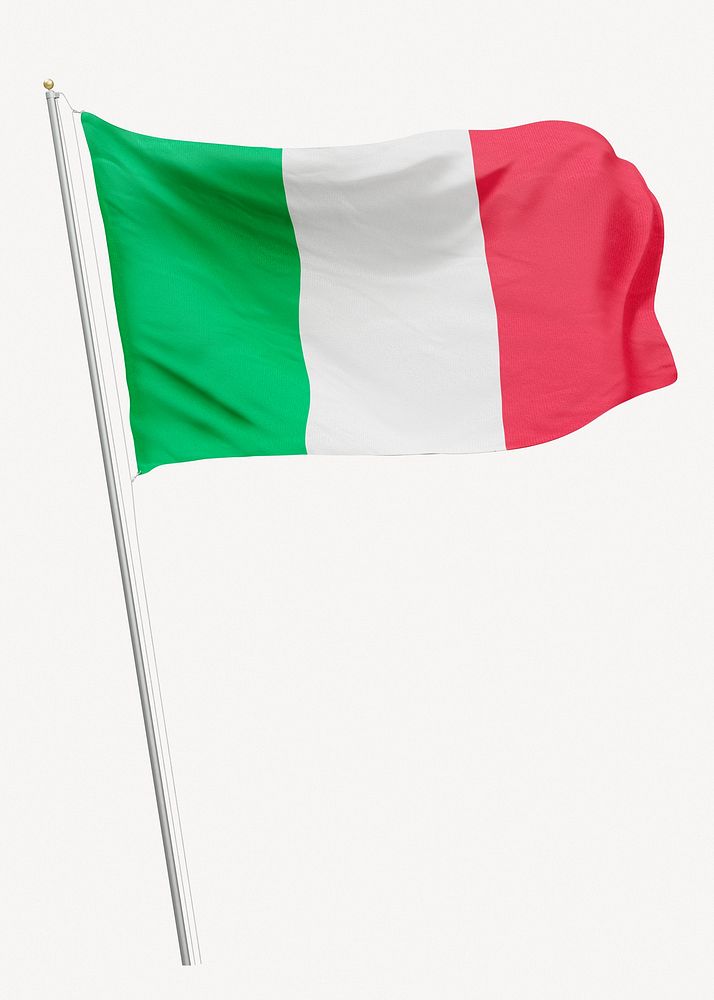 Flag of Italy on pole