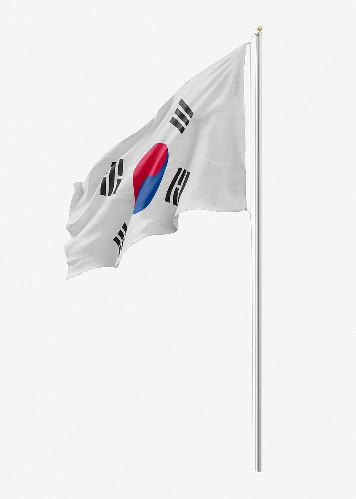 Flag of South Korea collage element psd
