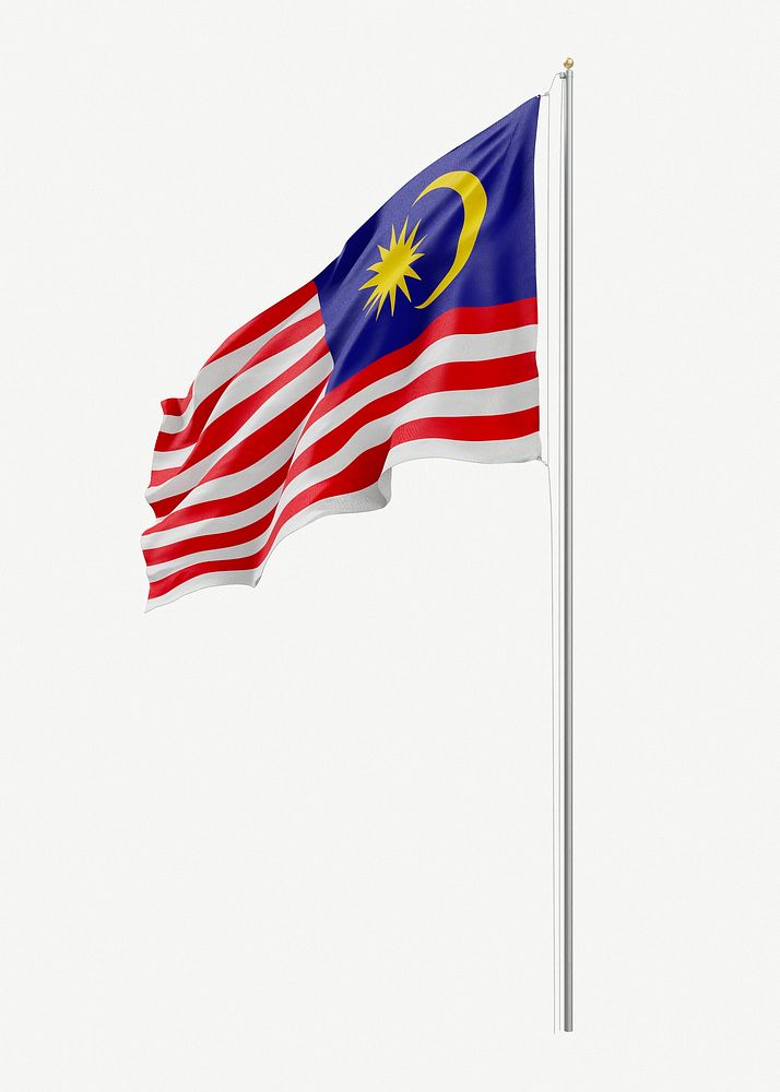 Flag of Malaysia collage element psd