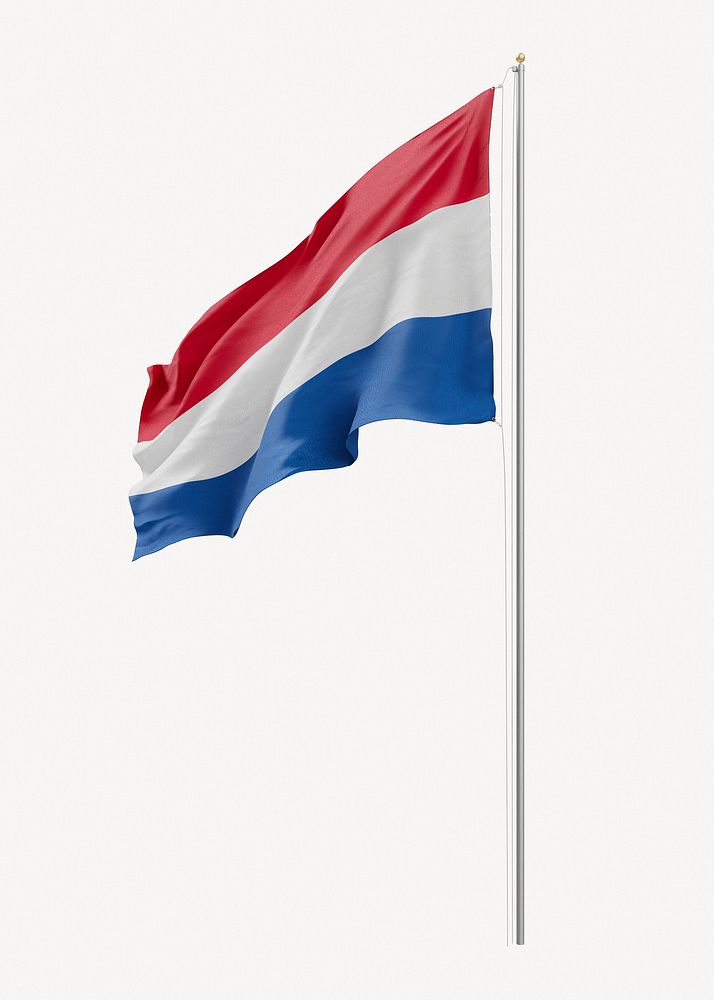 Flag of Netherlands on pole