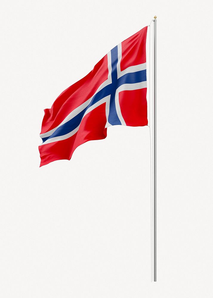 Flag of Norway on pole