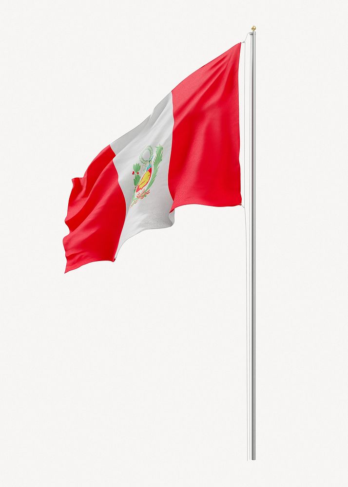 Flag of Peru on pole