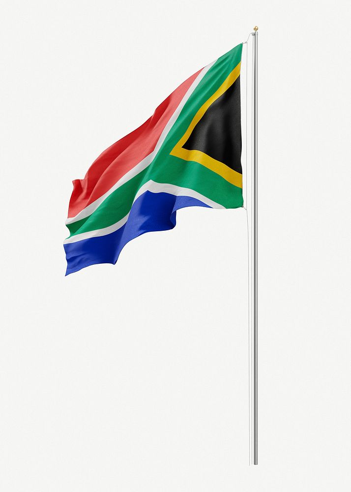 Flag of South Africa collage element psd