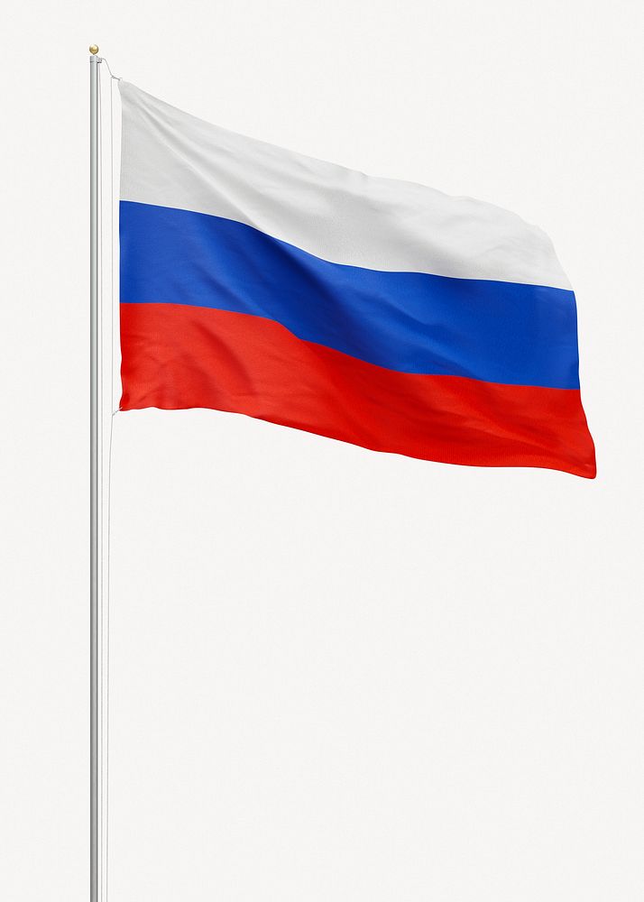 Flag of Russia on pole