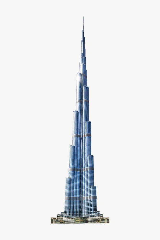 Dubai blue skyscraper collage element psd