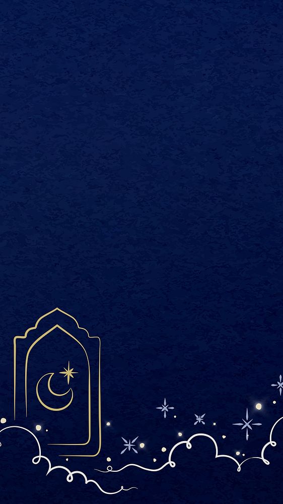 Ramadan blue iPhone wallpaper background