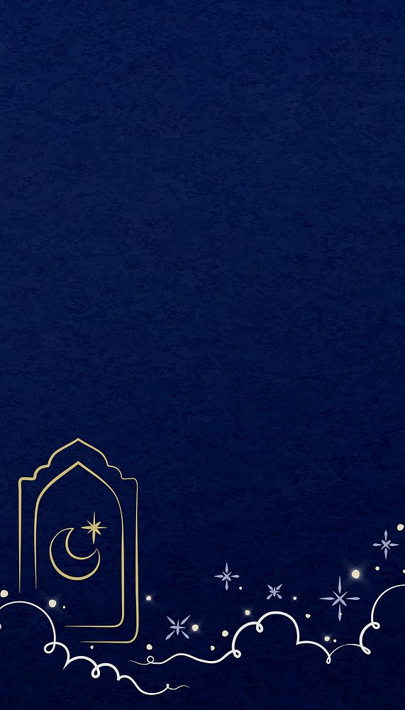 Ramadan blue iPhone wallpaper background