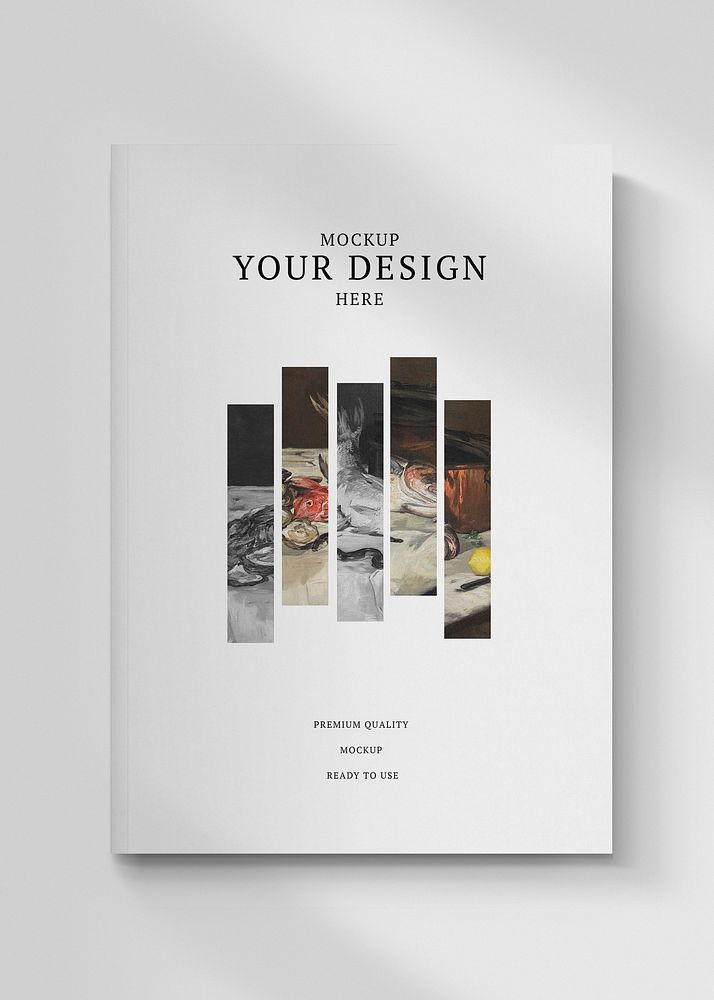 Book cover psd mockup with vintage illustration, remixed from artworks from &Eacute;douard Manet