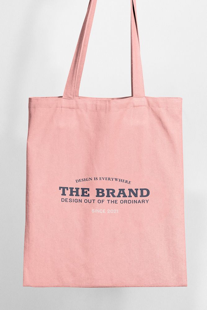 Pink tote shopping bag mockup psd