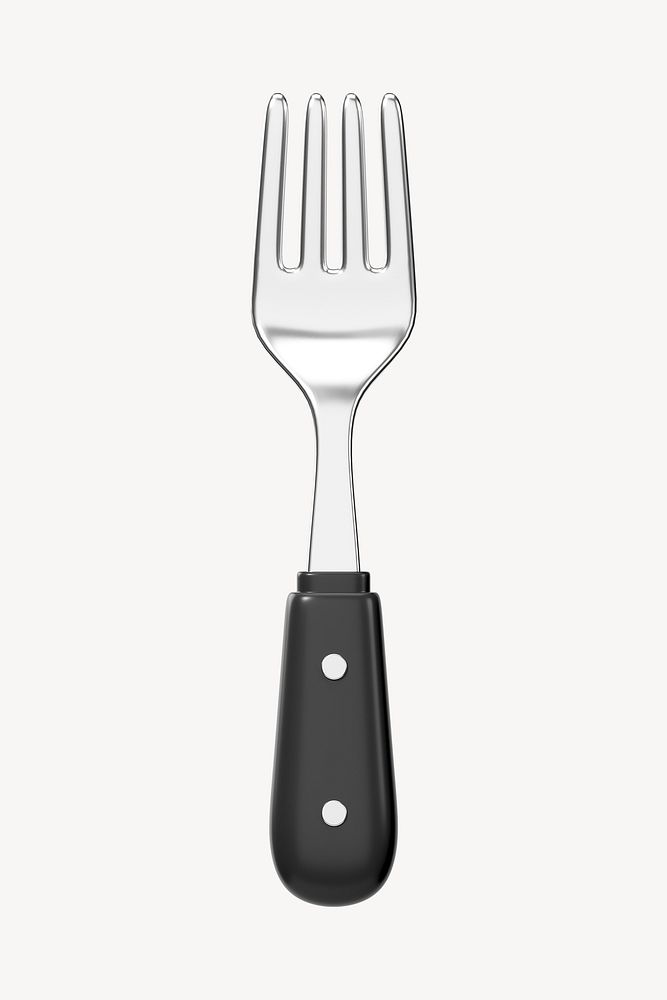 3D fork cutlery, element illustration