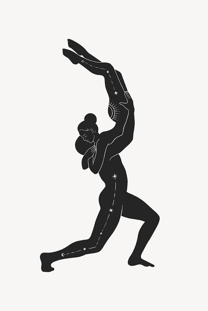 Couple silhouette, spiritual illustration vector