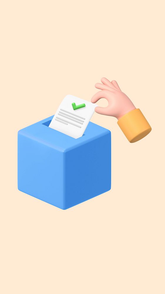 3D lodging voting ballot, element illustration