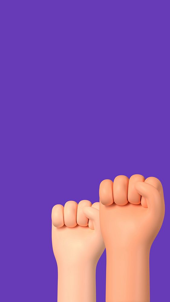 3D raised fists iPhone wallpaper