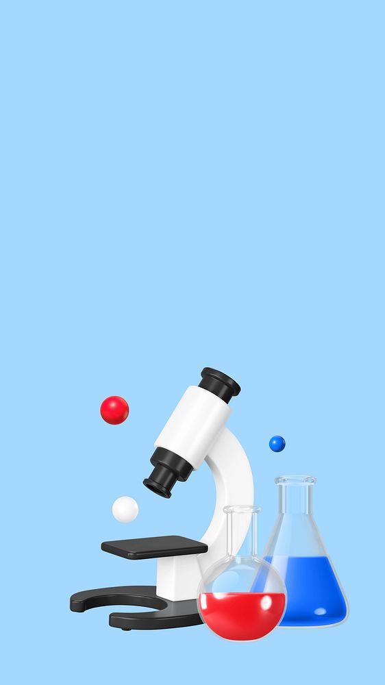 Chemistry study iPhone wallpaper, 3D illustration