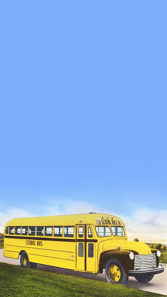 School bus border iPhone wallpaper