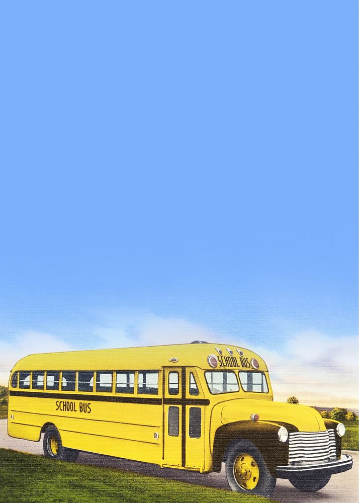 School bus border background
