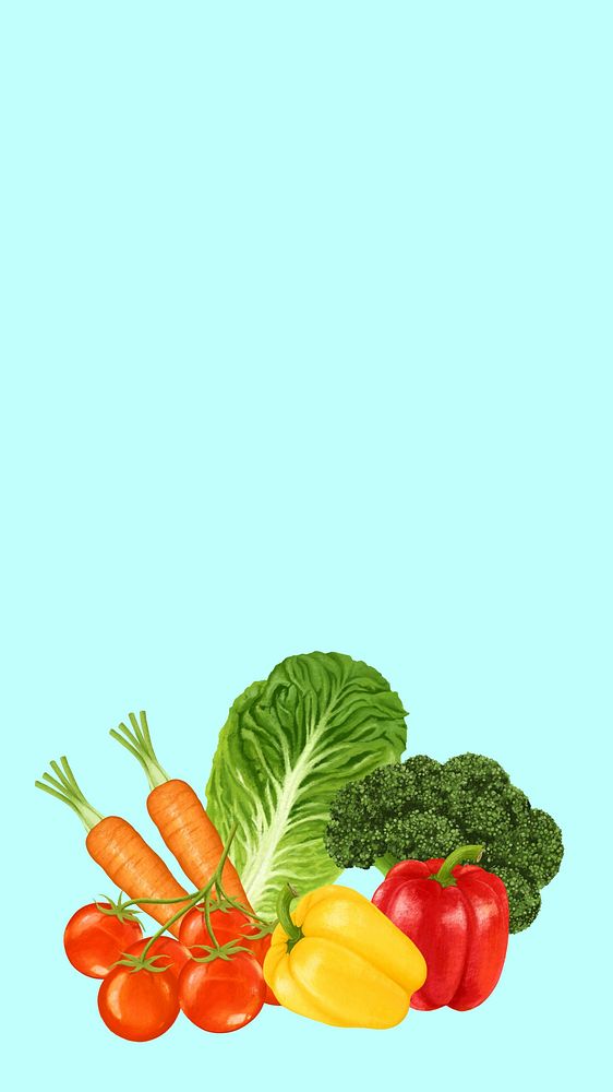 Vegetable digital paint iPhone wallpaper | Free Photo - rawpixel