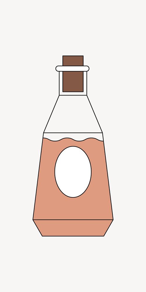 Brandy bottle, alcoholic drink illustration