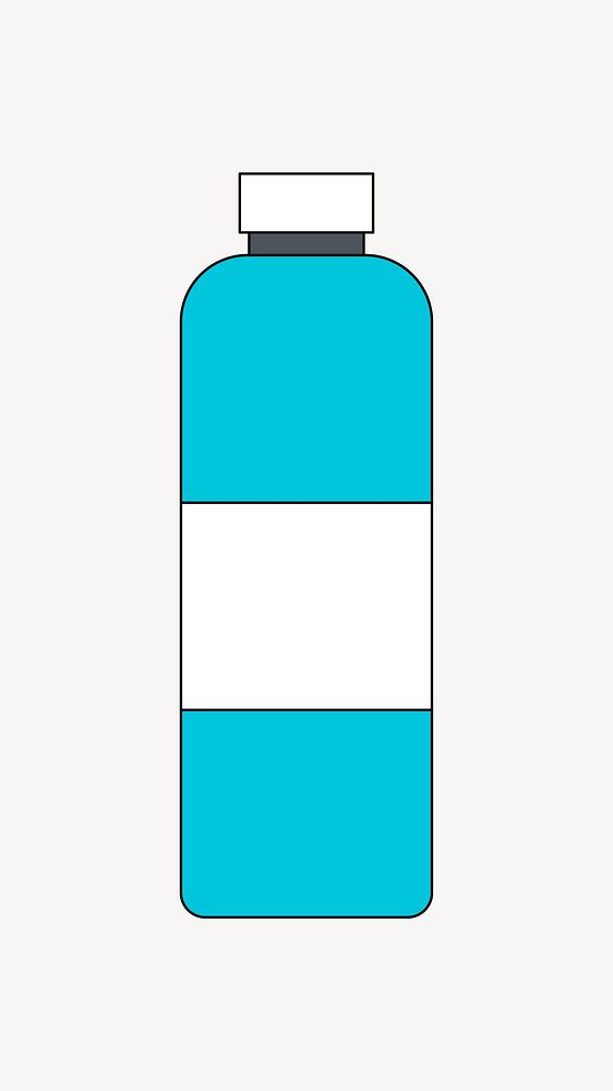 Blue cleaning bottle illustration collage element vector
