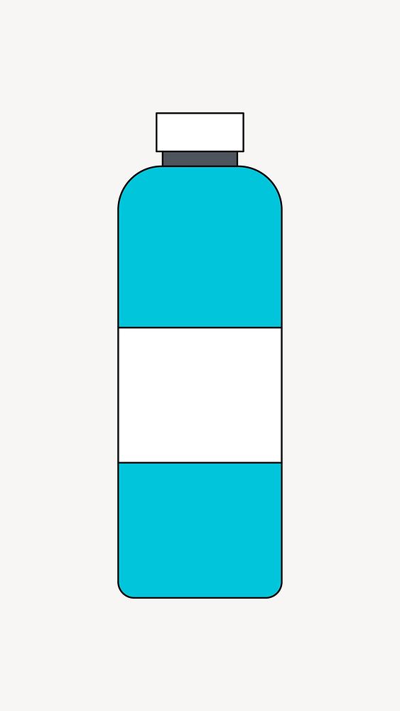 Blue cleaning bottle, house supplies illustration