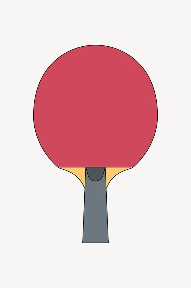 Ping pong paddle equipment illustration collage element vector