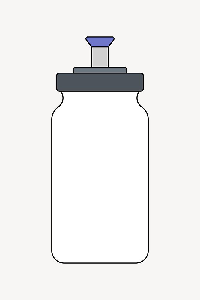 Sports water bottle, flat object illustration