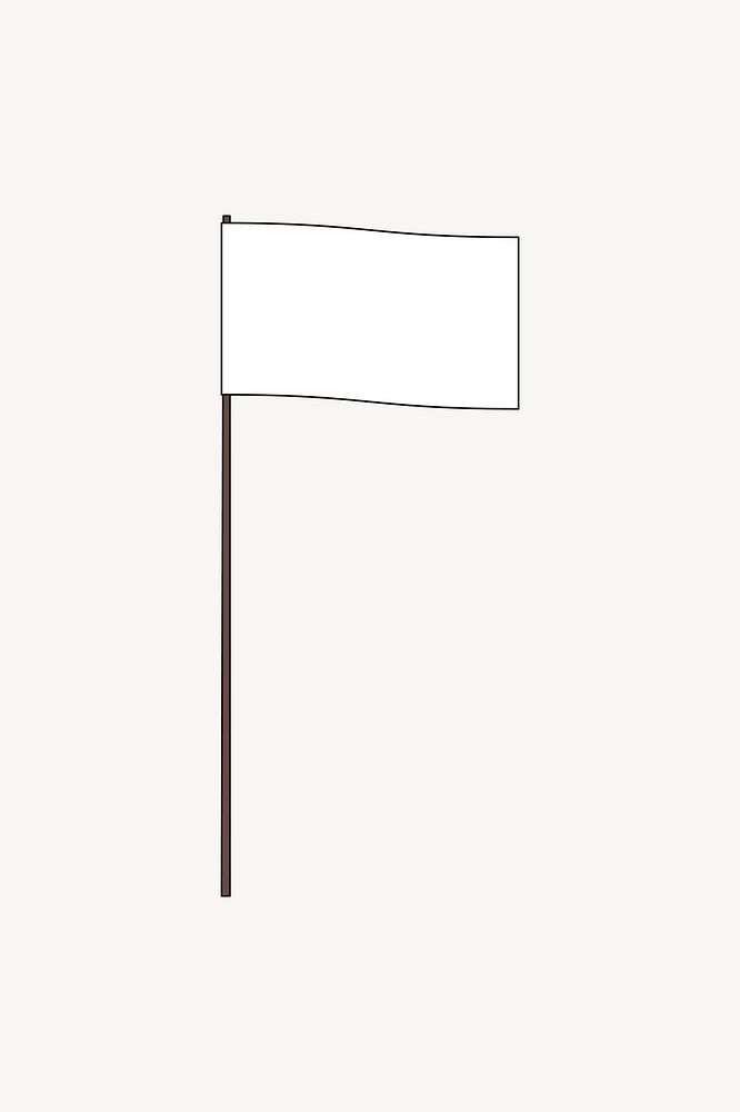 Hand holding white flag, surrender sign vector