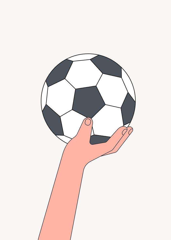 Hand holding football, sports illustration Free Photo rawpixel