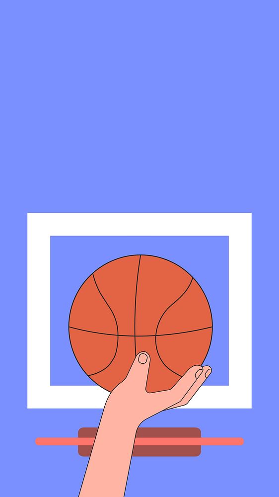 Shooting basketball iPhone wallpaper, sports illustration