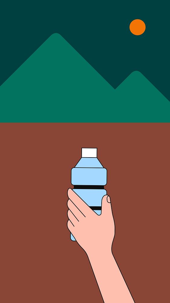 Hand holding water bottle iPhone wallpaper