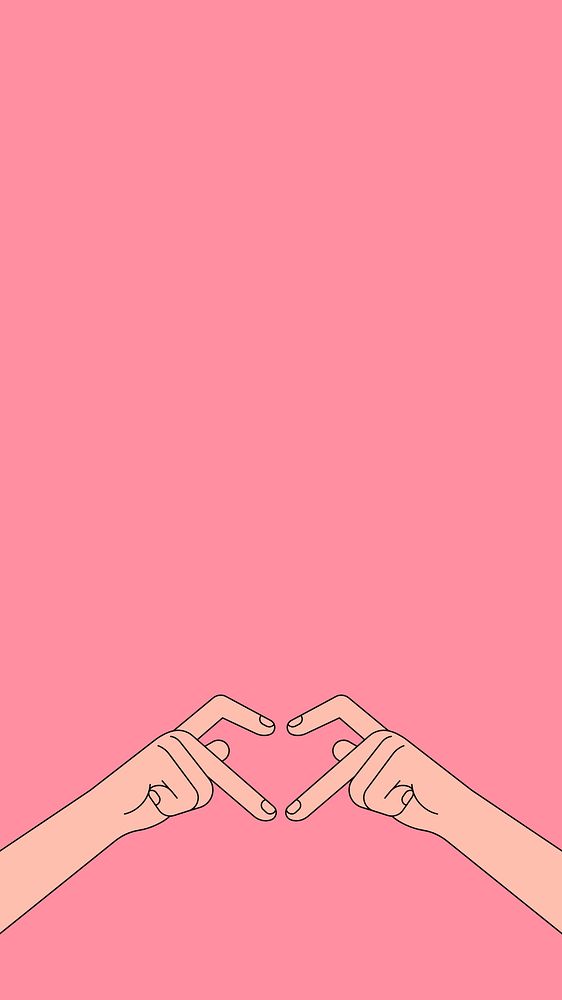 Heart hand sign iPhone wallpaper, love gesture illustration