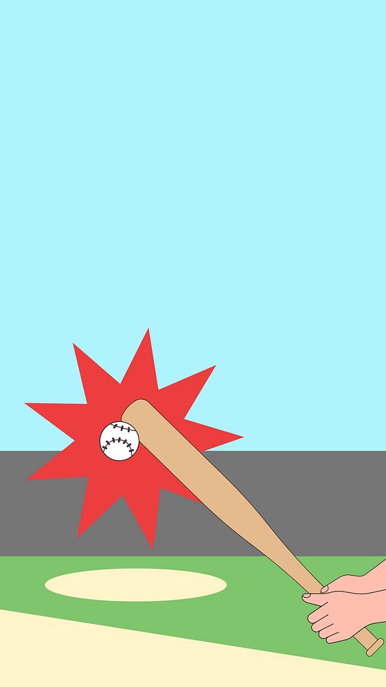 Baseball home run iPhone wallpaper, sports illustration