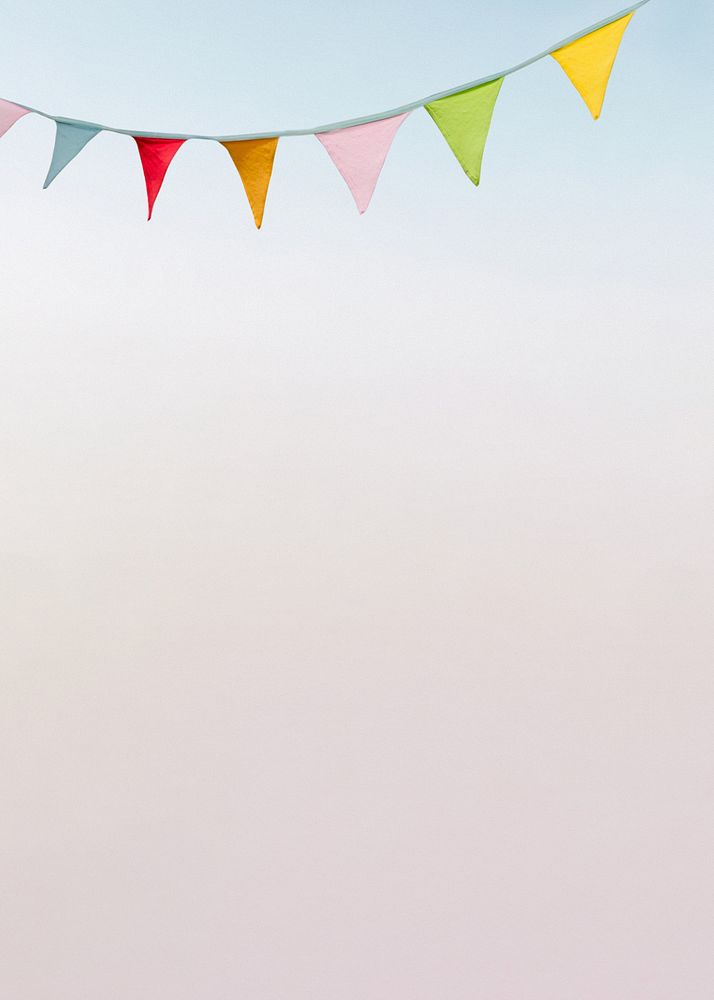 Festive bunting border background, gradient design