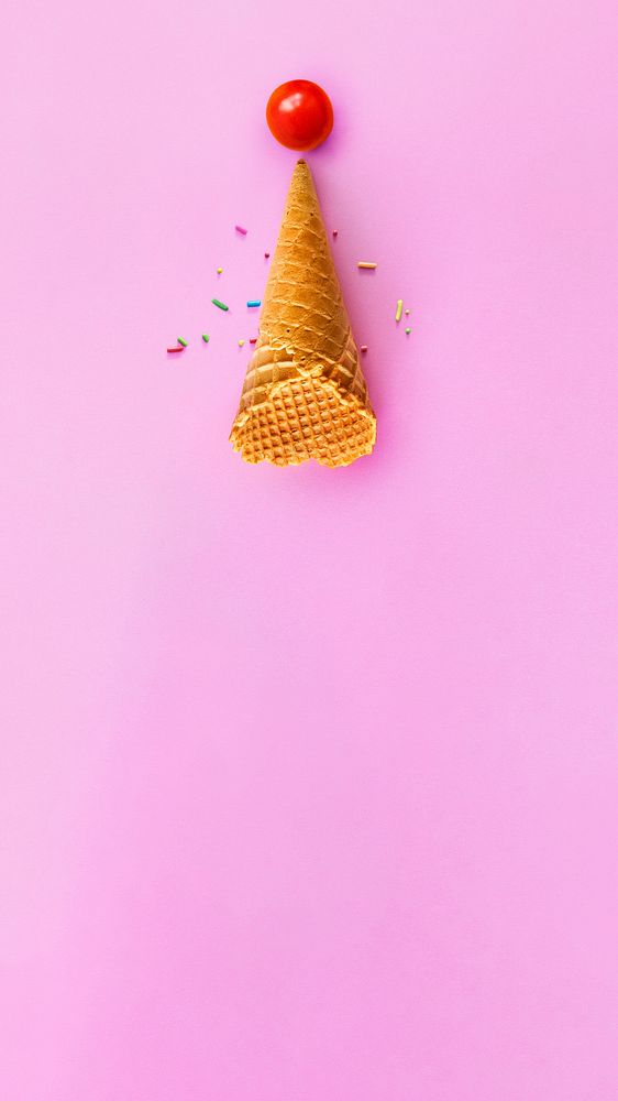 Ice-cream cone pink iPhone wallpaper